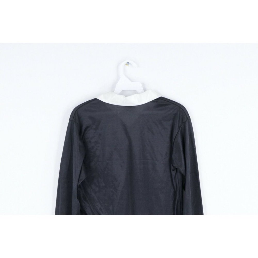 NOS Vintage 80s Umbro Collared Spell Out Long Sleeve Soccer Jersey Black Small - Picture 7 of 8